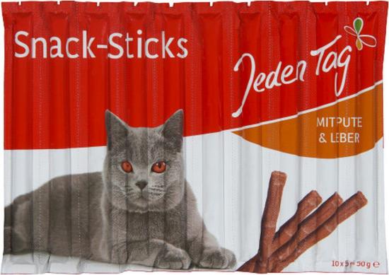 JedenTag Katzensticks Pute und Leber 10 Stck 50g