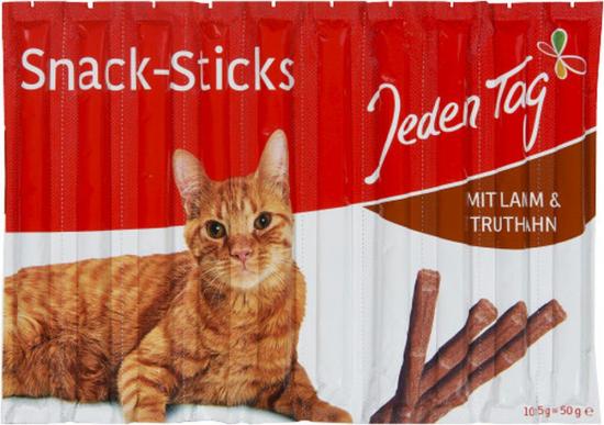 JedenTag Katzensticks Lamm und Truthahn 10 Stck 50g