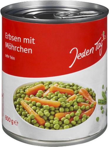 JedenTag Erbsen sehr fein mit Mhren 850ml Dose