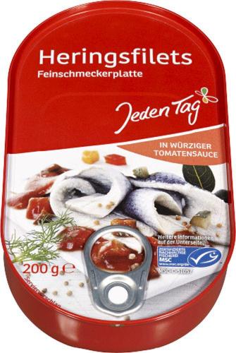 JedenTag Herings Filet Feinschmecker 200g Dose