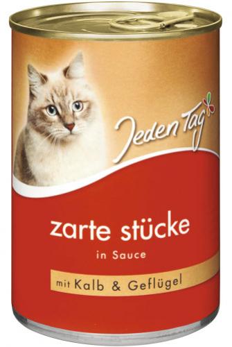 JedenTag Katzenfutter Kalb + Geflgel in Sauce 415g Dose