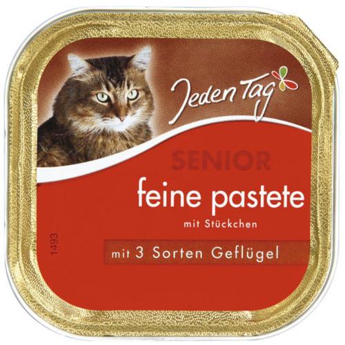 JedenTag Katzenfutter Senior Pastete 100g Schlchen Geflgel