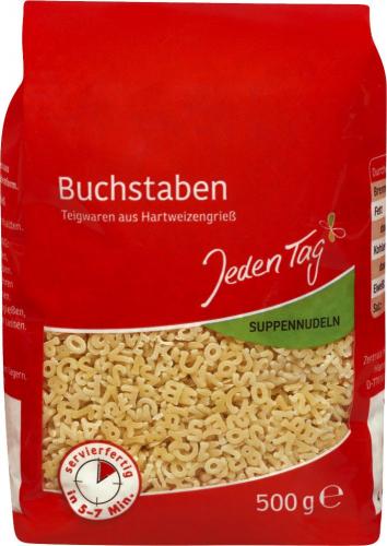 JedenTag Suppennudeln Buchstaben 500g Beutel