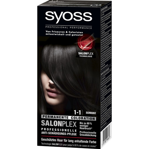 Syoss Haarfarbe Permanente Coloration Schwarz 1-1 115ml