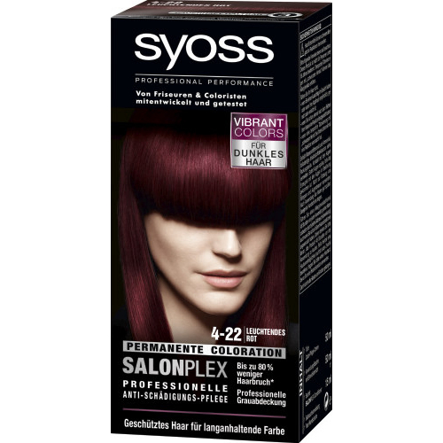 Syoss Haarfarbe Permanente Coloration Leuchtendes Rot-Violett Nr. 4-22 115ml