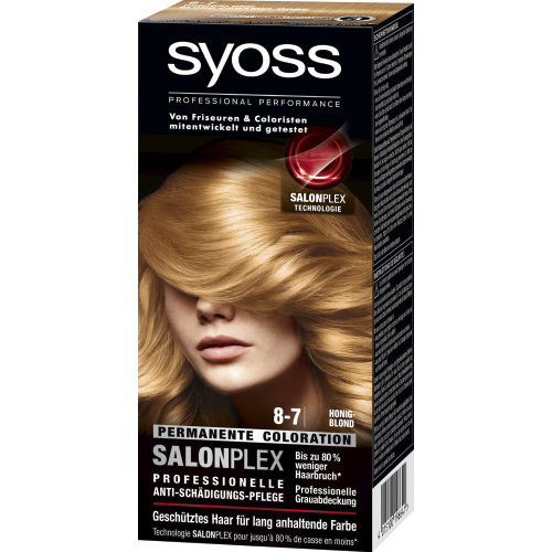 Syoss Haarfarbe Permanente Coloration 8-7 Farbe: Honigblond 115ml