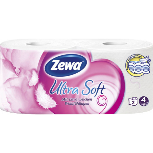Zewa Toilettenpapier Ultra Soft 4-lagig 2er Beutel