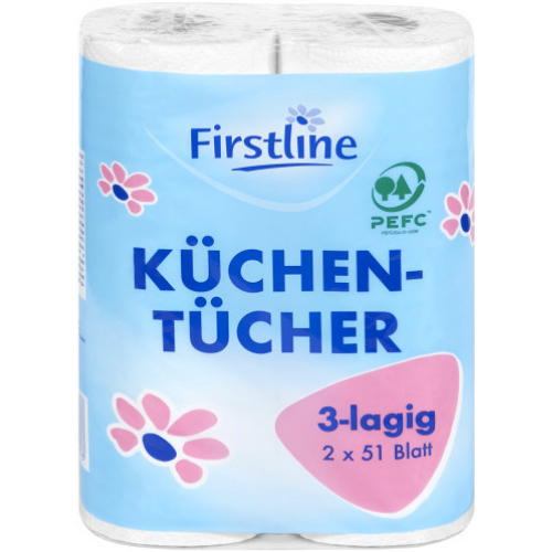 Firstline Kchenrolle 3-lagig 2er Pack