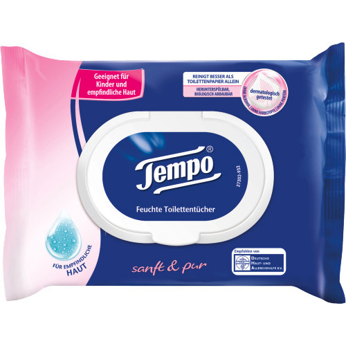 Tempo Toilettenpapier Feucht Sanft & Pur 42 Tcher Nachfller