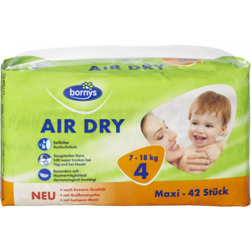 Bornys Windeln Air Dry Maxi Gre 4 Babywindeln 42 Stck