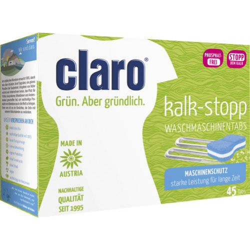 Claro ko Kalkstopp Tabs Kalkentferner Waschmaschinentabs 45 Stck