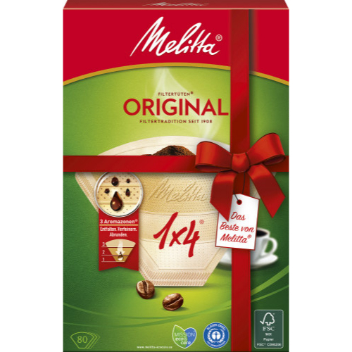 Melitta Kaffeefilter 1x4 braun Aroma 80 Stck