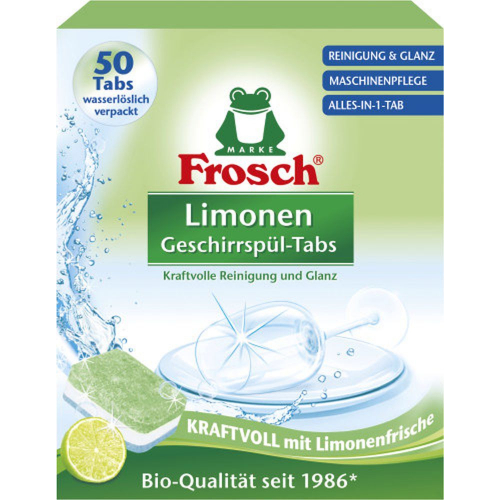 Frosch Limonen Geschirrspltabs 50er Kraftvolle Reinigung All-in-One 