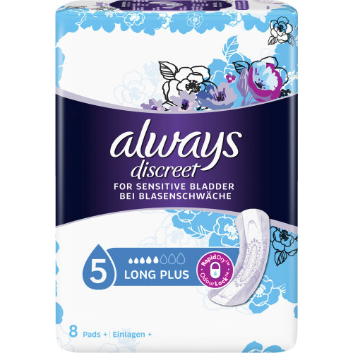 Always Discreet Long Plus Inkontinenz Einlagen 8 Stck