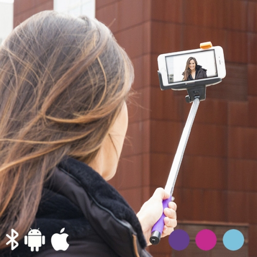 Bluetooth Selfie-Monopod fr Mobiltelefone - Farbe: Blau