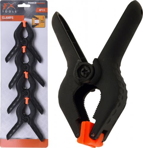 FX Spannzwinge Federklemme Klemmset 4 Stck Schwarz
