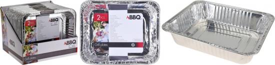 BBQ Servierschale Aluschale Grillzubehr 2 Stck 32x26cm