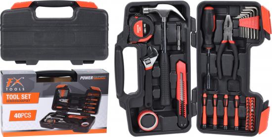 FX Tools Werkzeugset Werkzeugkasten Kunststoff-Koffer 40-teilig
