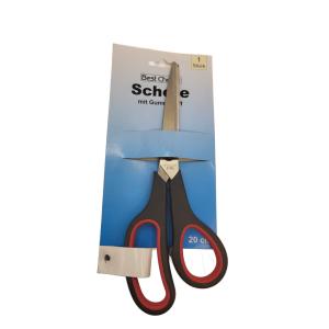 Schere Qualitt 19cm mit rotem Gummigriffen