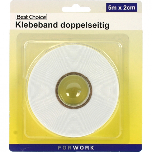 Klebeband doppelseitig extra lang 5m x 20mm
