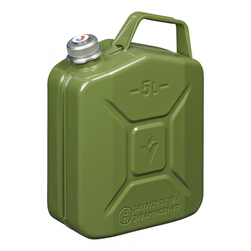 Benzinkanister 5L metall grün mit magnetischem Schraubverschluss UN- & TüV/GS-geprüft
