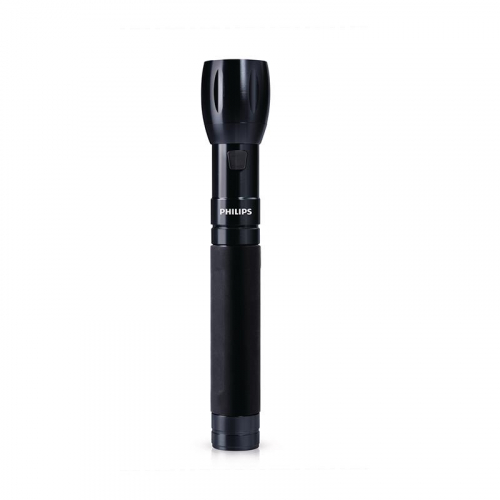 Philips Metall Pro LED Taschenlampe, schwarz, Gummigriff, exkl Batterien (schwarz)