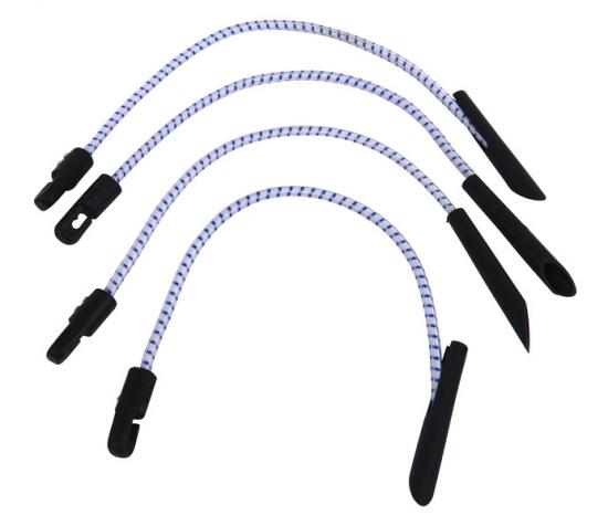 Reimo Tent Technology  Gummispanner 35cm dehnbar, wei mit Befestigungshaken & -kappen