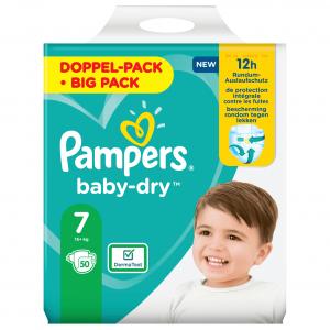 Pampers Baby Dry Big Pack Gre 7  xl + 15 kg, 50er
